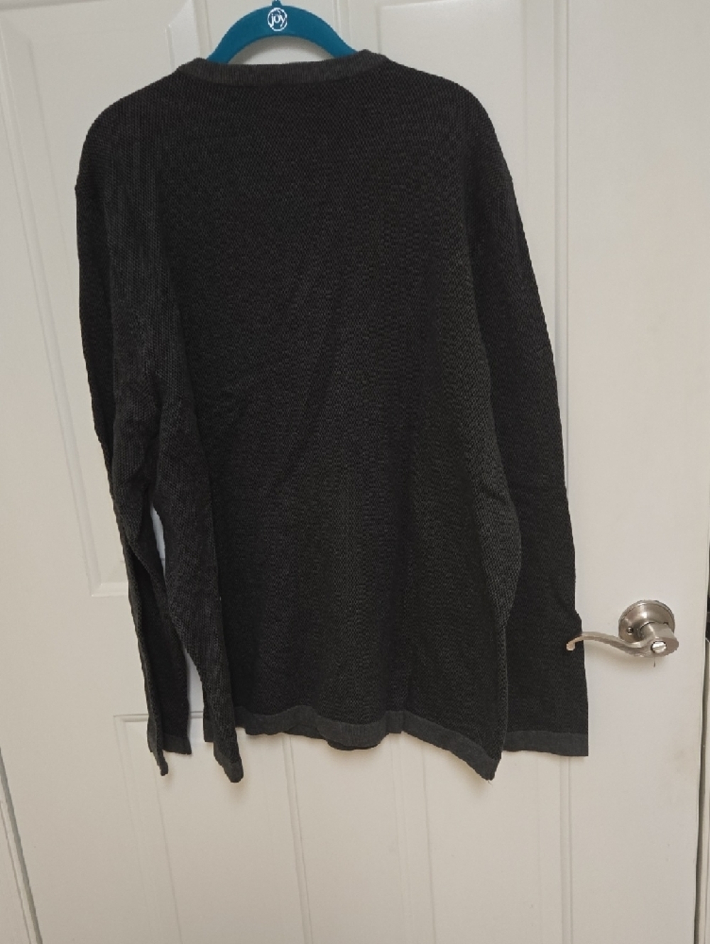 Alfani Men's Charcoal Gray Crewneck Henley Sweater - Picture 5 of 7
